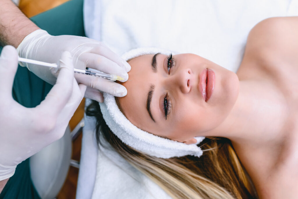 Woman getting Botox injections