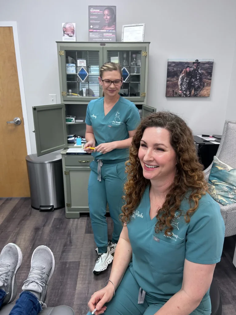 Malissa LaRoche and Amy Mounce at patient consultation