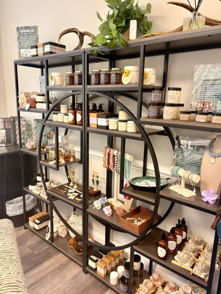 Local Artisan Shelf at True Beauty Aesthetics Mount Pleasant Office