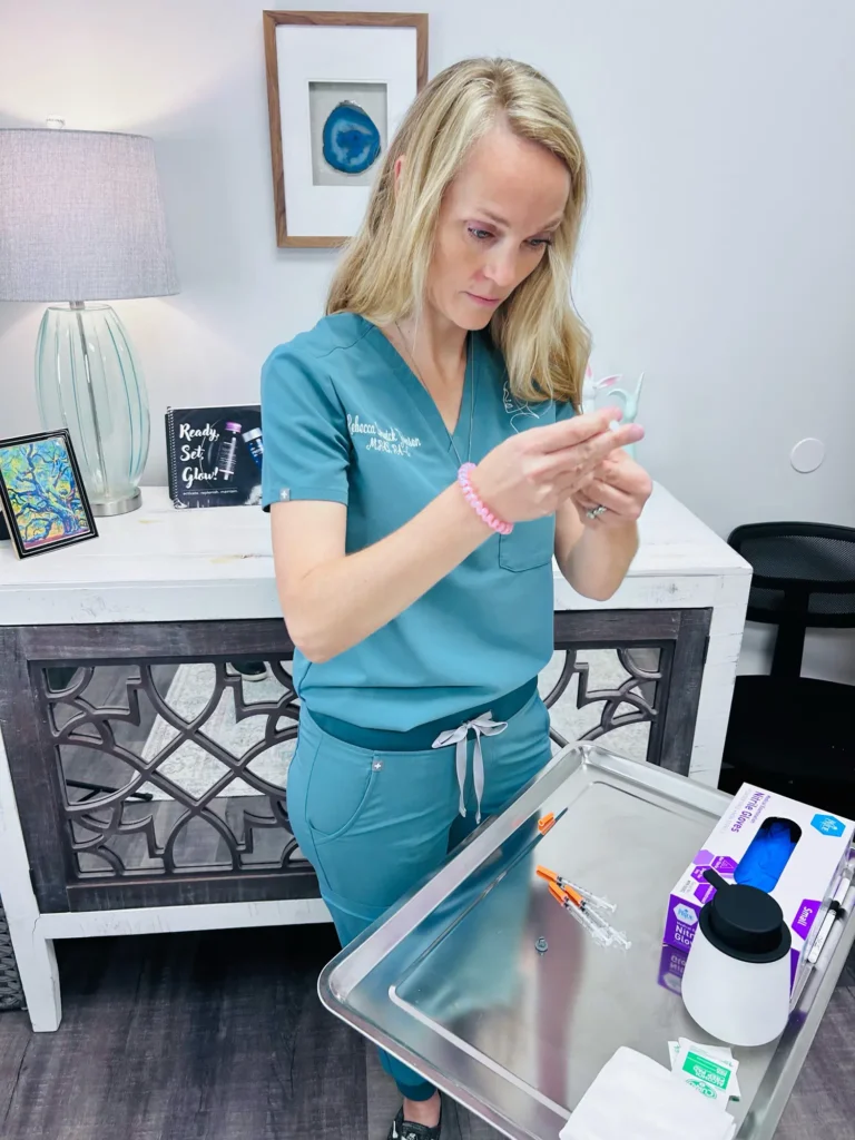 Rebecca Johnson, P.A. Injector, preparing injectables procedure